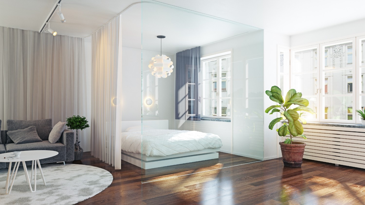 pareti divisorie in vetro